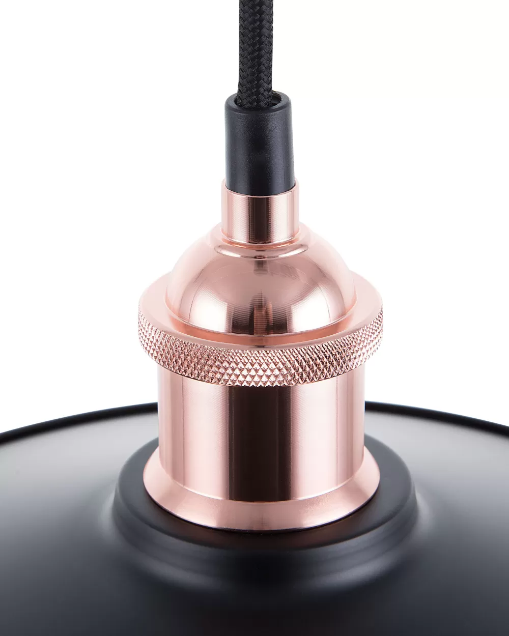 Lampada a Sospensione Moderna in Metallo - Set da 3, Finitura Nera e Rame, Design Compatto Beliani Swift