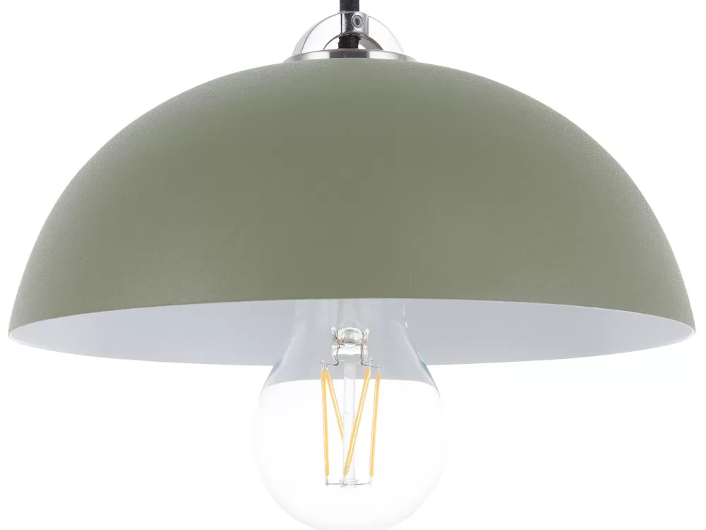 Lampada a Sospensione Beliani in Metallo Verde Foresta - Modello Esera con Design Industriale Moderno per Soggiorno