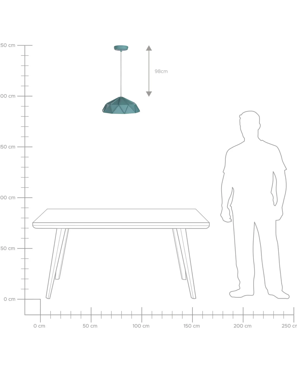 Lampada a Sospensione Moderna Beliani in Metallo Turchese - Design Elegante e Prezzo Conveniente