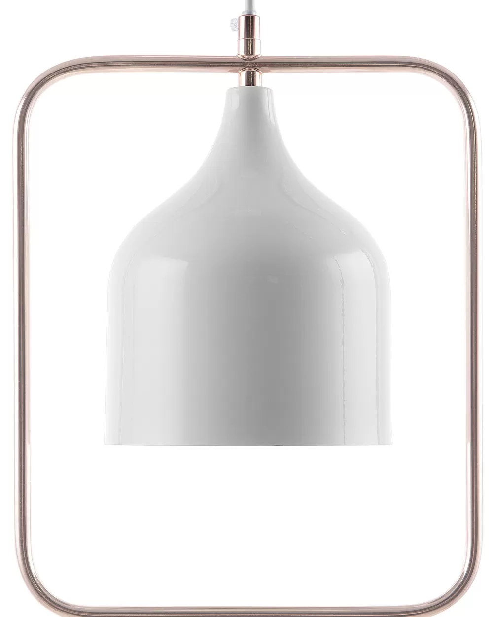Lampadario Sospeso Mavone in Metallo Bianco - Design Moderno Beliani