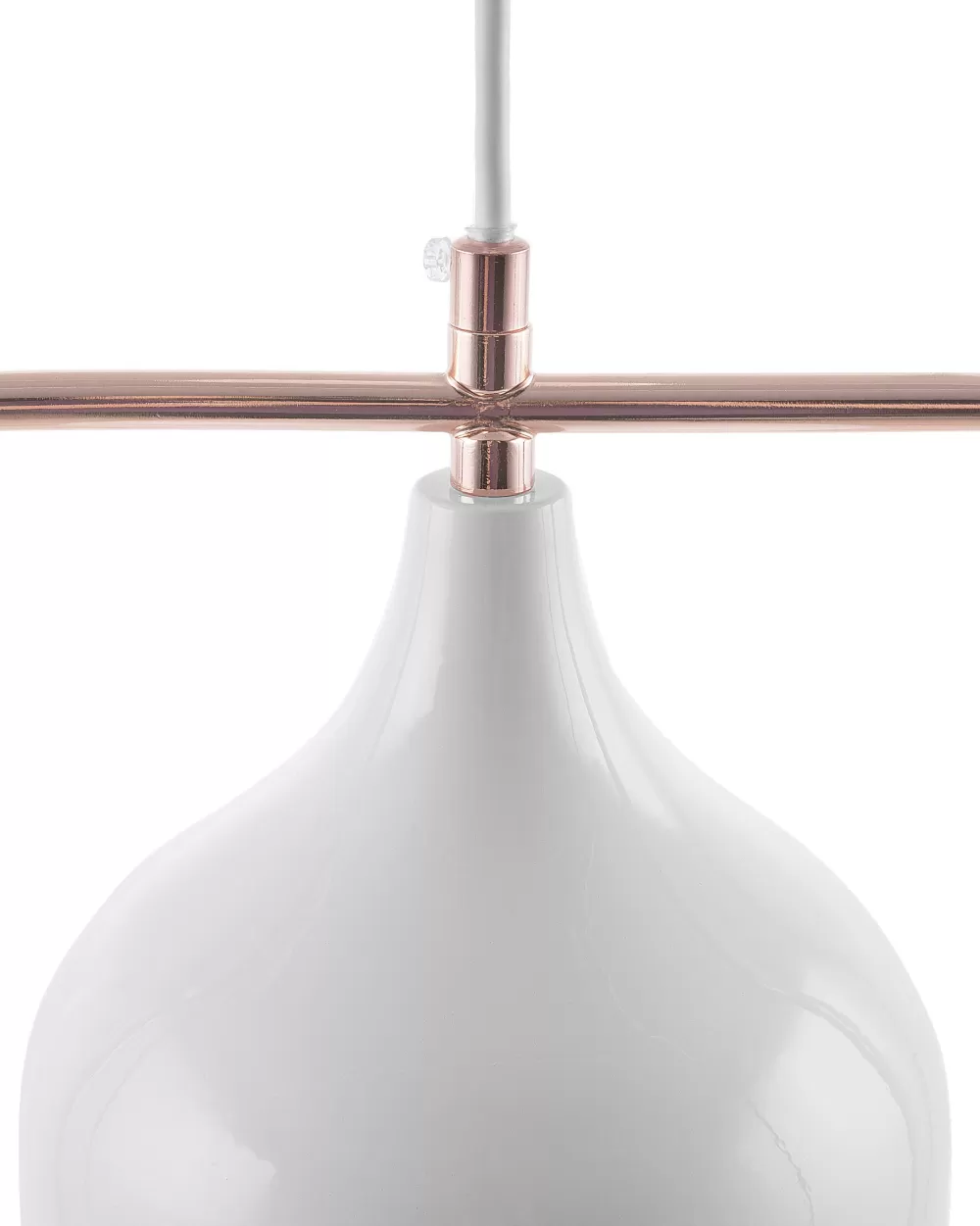 Lampadario Sospeso Mavone in Metallo Bianco - Design Moderno Beliani