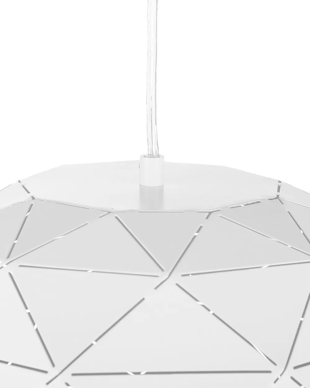 Beliani Lampada a Sospensione Design Moderno - Struttura in Metallo Bianco Opaco, Illuminazione Elegante per Interni