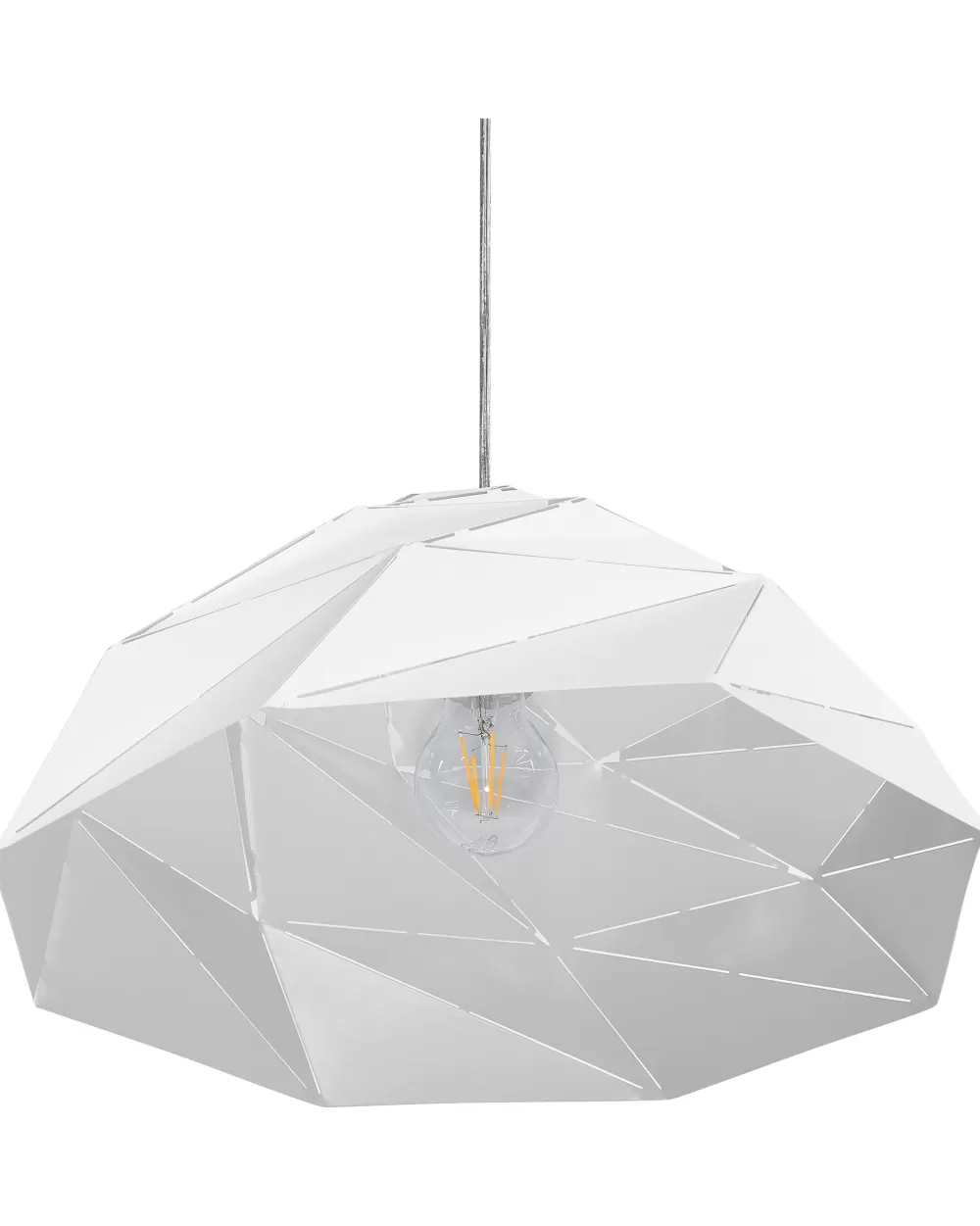 Lampada a Sospensione Moderna in Metallo Bianco Rubicon - Beliani con Sconto Esclusivo