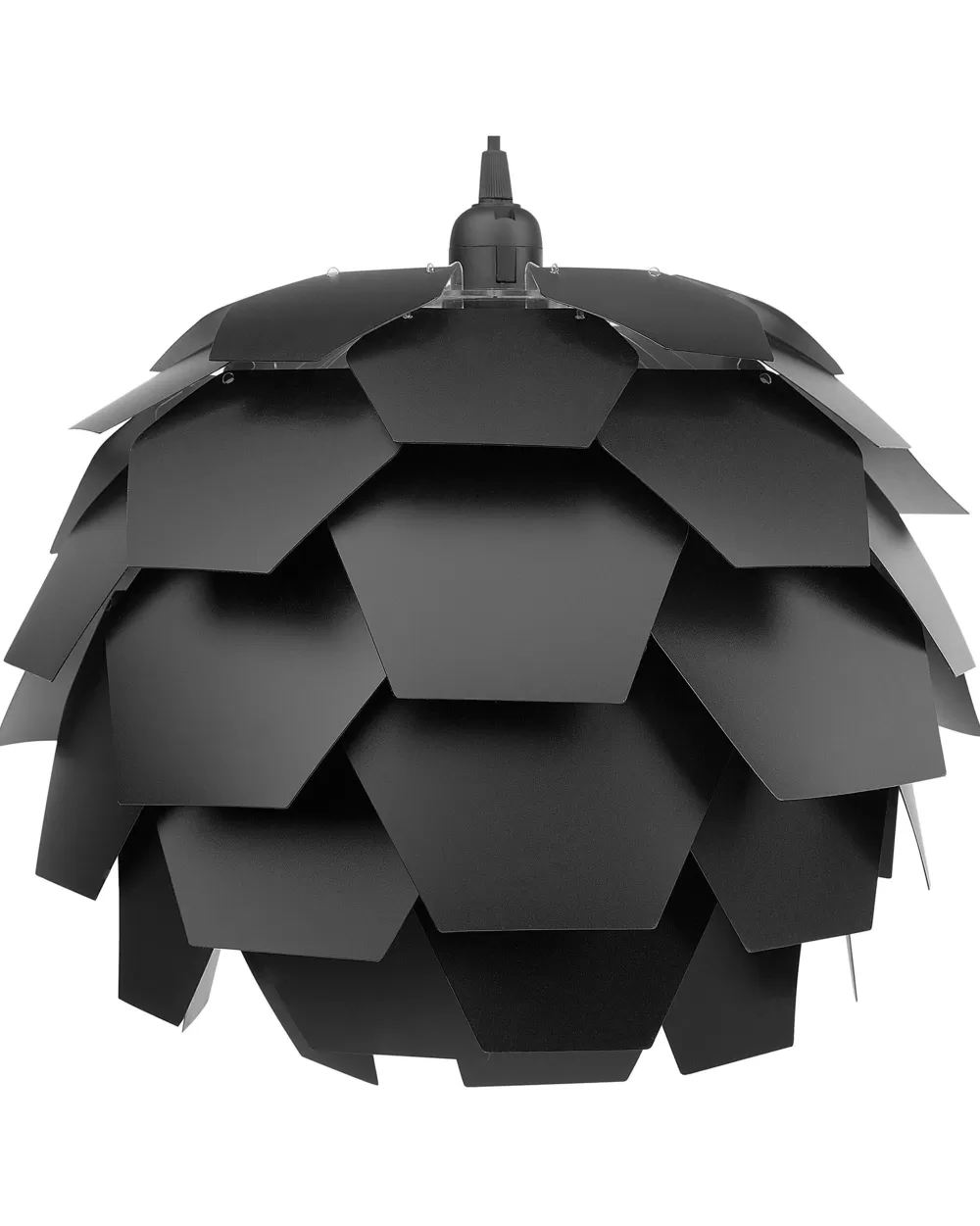 Beliani - Lampadario Sospeso Moderno in Plastica Opaca, Nero Assoluto, Ideale per Soggiorno o Cucina, Modello Segre (Grandi Dimensioni)