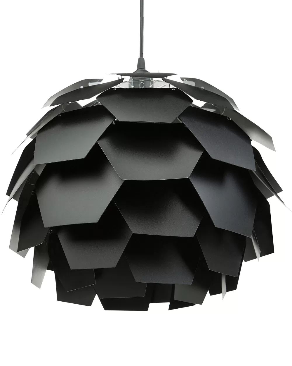 Beliani - Lampadario Sospeso Moderno in Plastica Opaca, Nero Assoluto, Ideale per Soggiorno o Cucina, Modello Segre (Grandi Dimensioni)