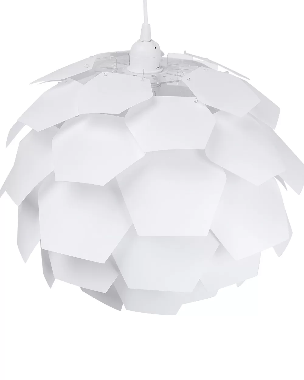 Lampadario Moderno in Plastica Bianca Grande - Promozione Esclusiva Beliani