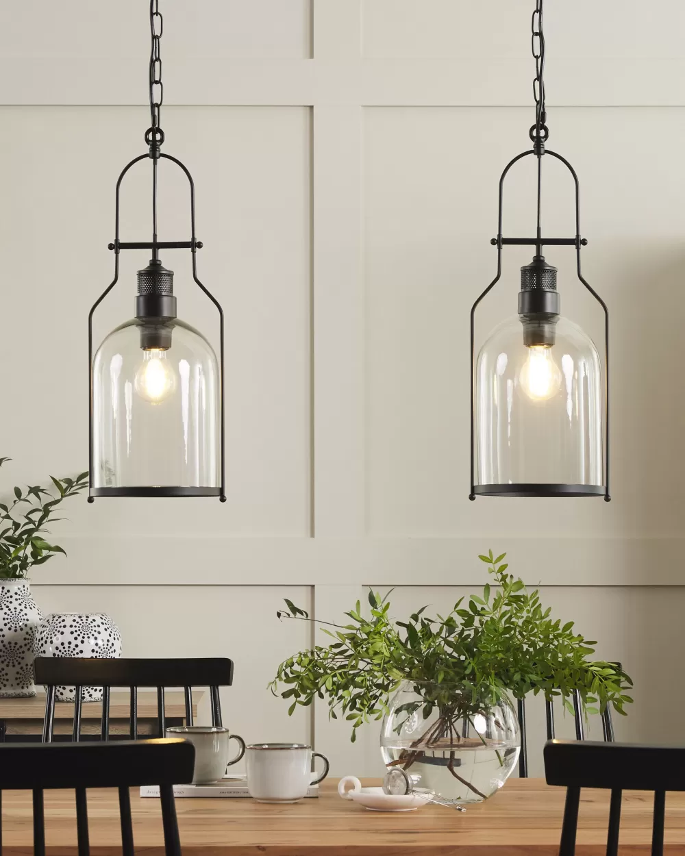 Lampadari Moderni in Ferro Nero per Soggiorno – Coppia di 2, Design Bashilo by Beliani