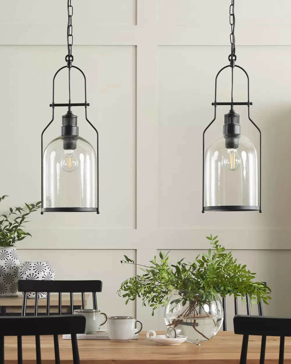 Lampadari Moderni in Ferro Nero per Soggiorno – Coppia di 2, Design Bashilo by Beliani