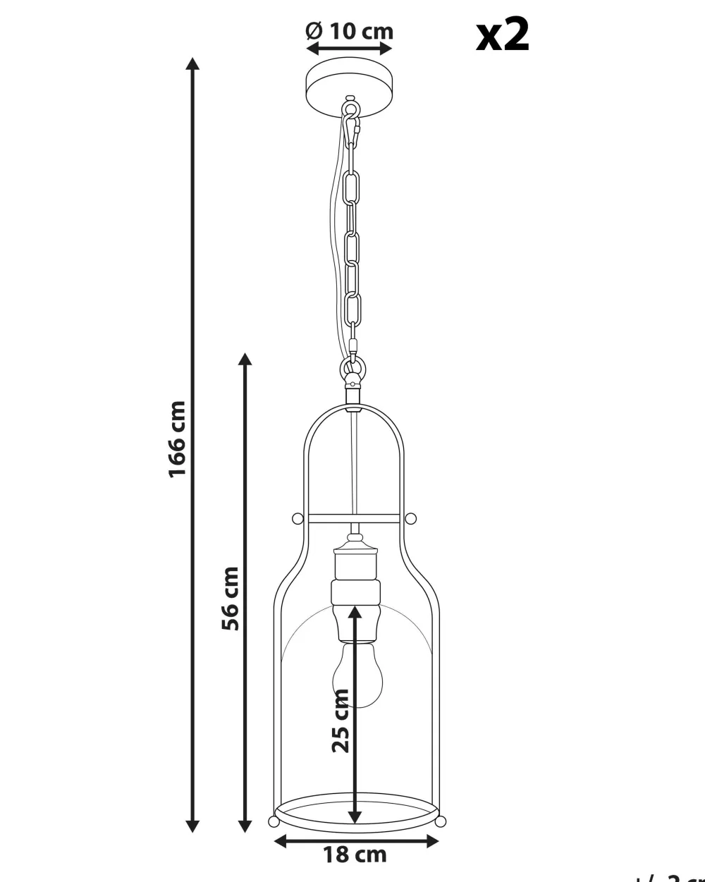 Lampadari Moderni in Ferro Nero per Soggiorno – Coppia di 2, Design Bashilo by Beliani