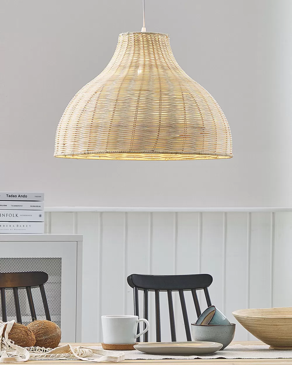 Lampada Sospensione Beliani Millian - Design Moderno in Corda Intrecciata con Tonalità Naturali