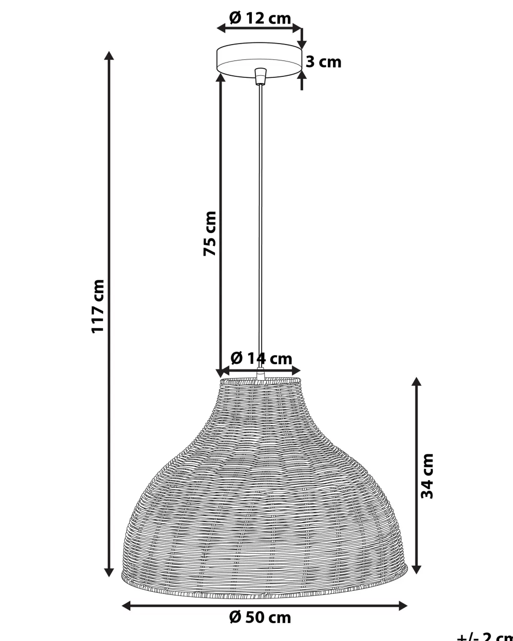 Lampada Sospensione Beliani Millian - Design Moderno in Corda Intrecciata con Tonalità Naturali
