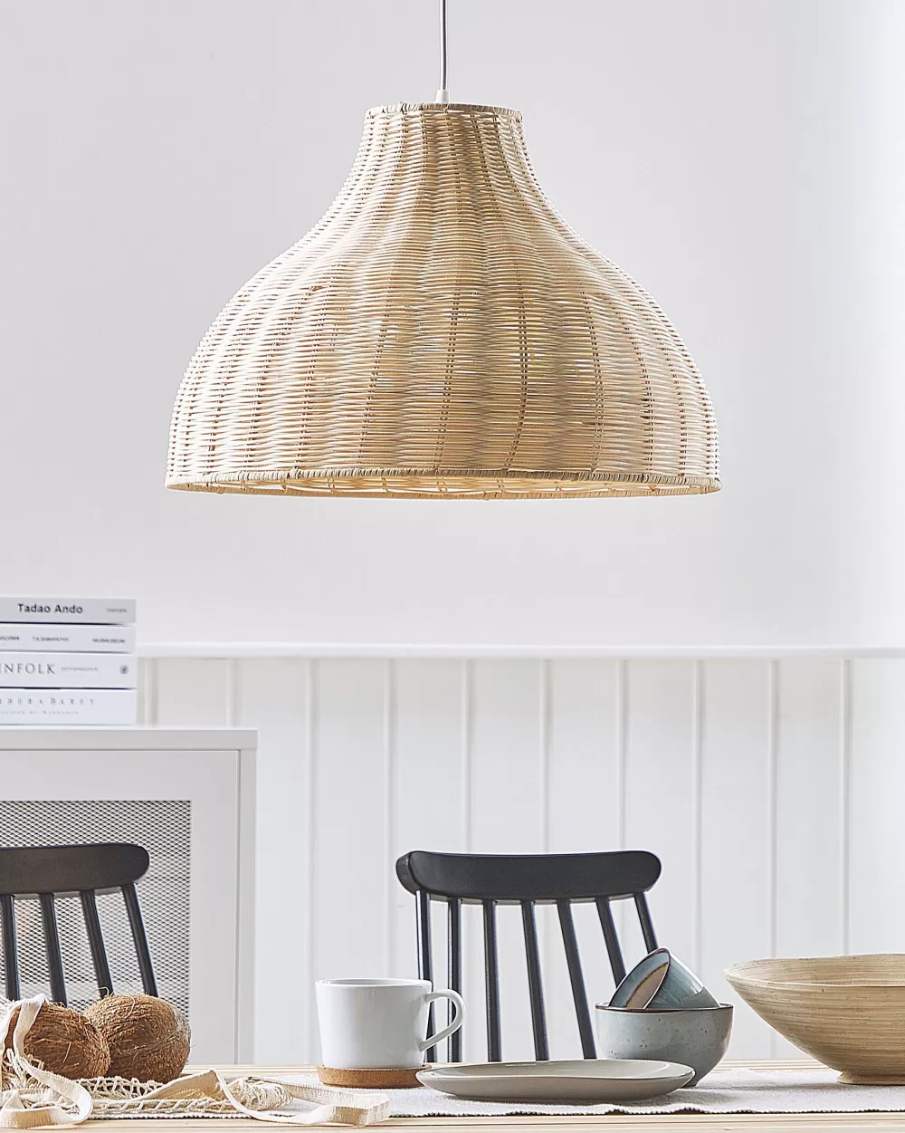 Lampada Sospensione Beliani Millian - Design Moderno in Corda Intrecciata con Tonalità Naturali