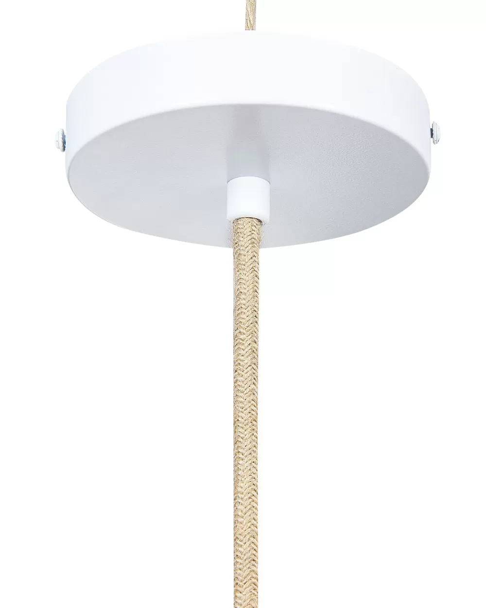 Lampada sospesa Beliani Rottinki - Doppia finitura giallo senape e naturale con dettagli in corda - Modello Batali