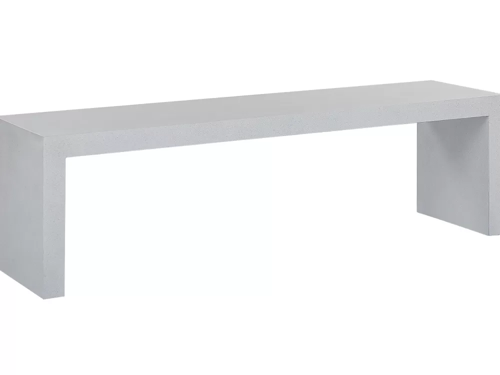 Beliani - Panchina in Cemento Grigio Bianco Design Moderno, 45 cm Altezza per Esterni - Modello Taranto, Resistente alle Intemperie