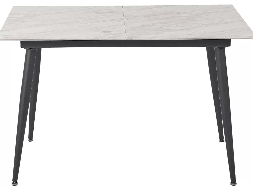 Tavolo Estensibile Eftalia in Effetto Marmo Bianco/Nero - Design Moderno per la Sala da Pranzo 120/150x80 cm - Collezione Beliani