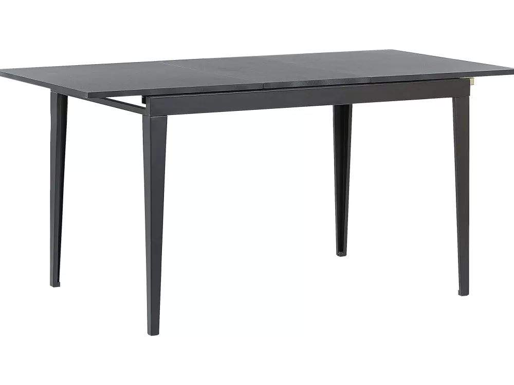 Beliani - Tavolo da Pranzo Allungabile Moderno in Nero, Regolabile da 120 a 160 cm x 80 cm - Design Pratico Norley per Spazi Versatili