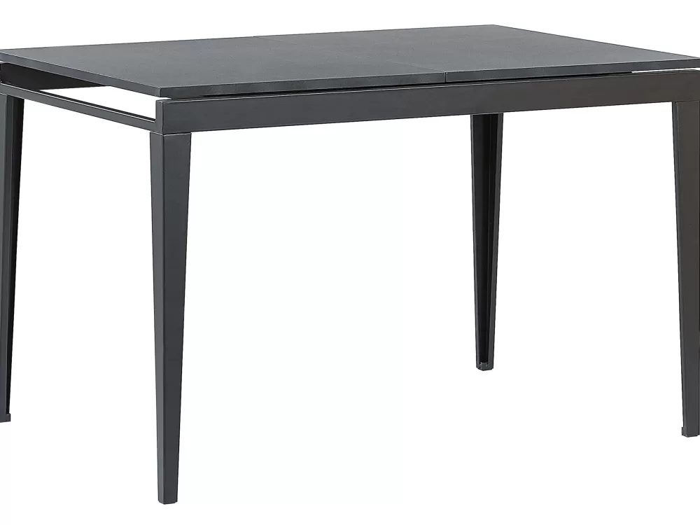 Beliani - Tavolo da Pranzo Allungabile Moderno in Nero, Regolabile da 120 a 160 cm x 80 cm - Design Pratico Norley per Spazi Versatili