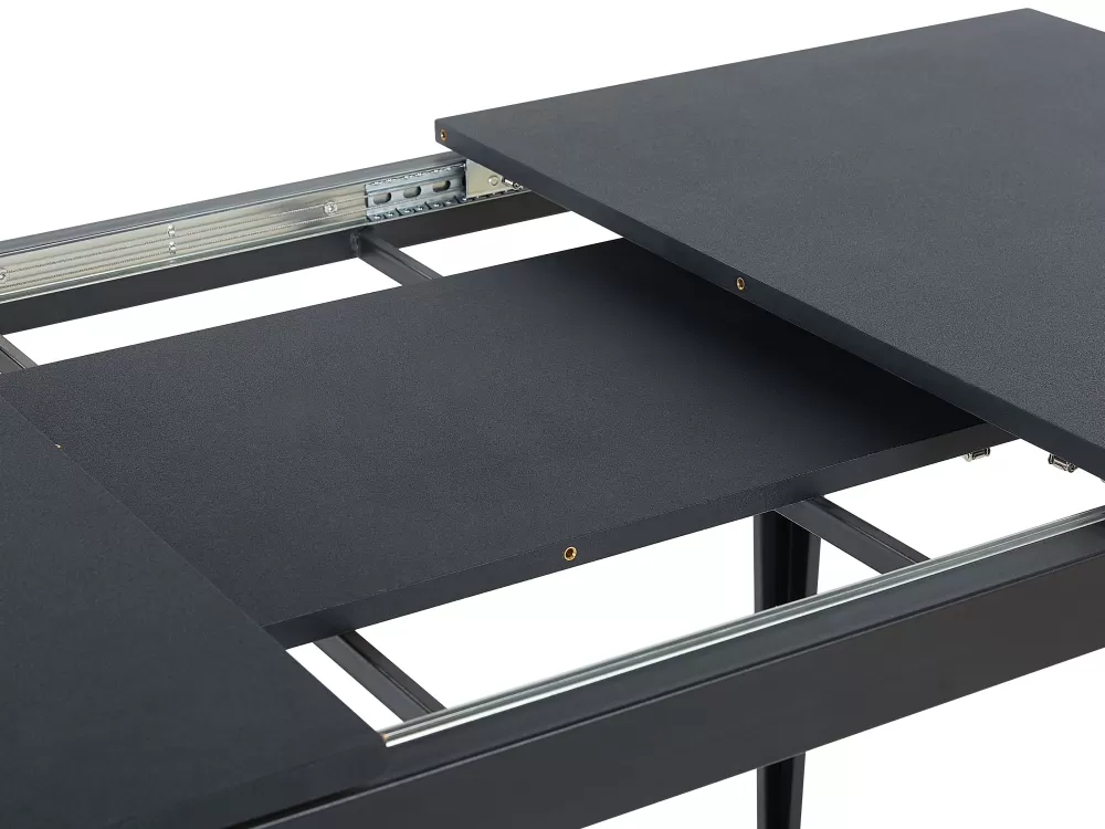 Beliani - Tavolo da Pranzo Allungabile Moderno in Nero, Regolabile da 120 a 160 cm x 80 cm - Design Pratico Norley per Spazi Versatili