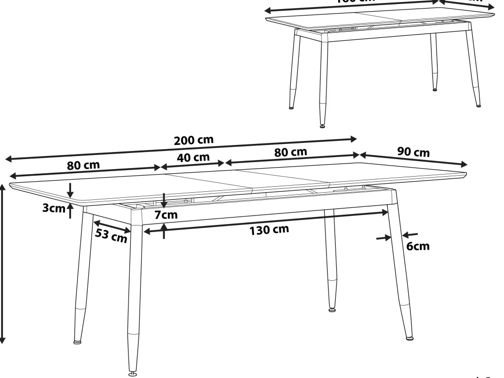 Beliani Tavolo da Pranzo Estendibile in Legno Scuro/Opaco 160/200x90 cm - Design Elegante California per la Tua Sala da Pranzo