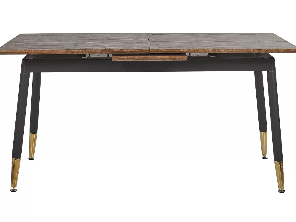 Beliani Tavolo da Pranzo Estendibile in Legno Scuro/Opaco 160/200x90 cm - Design Elegante California per la Tua Sala da Pranzo