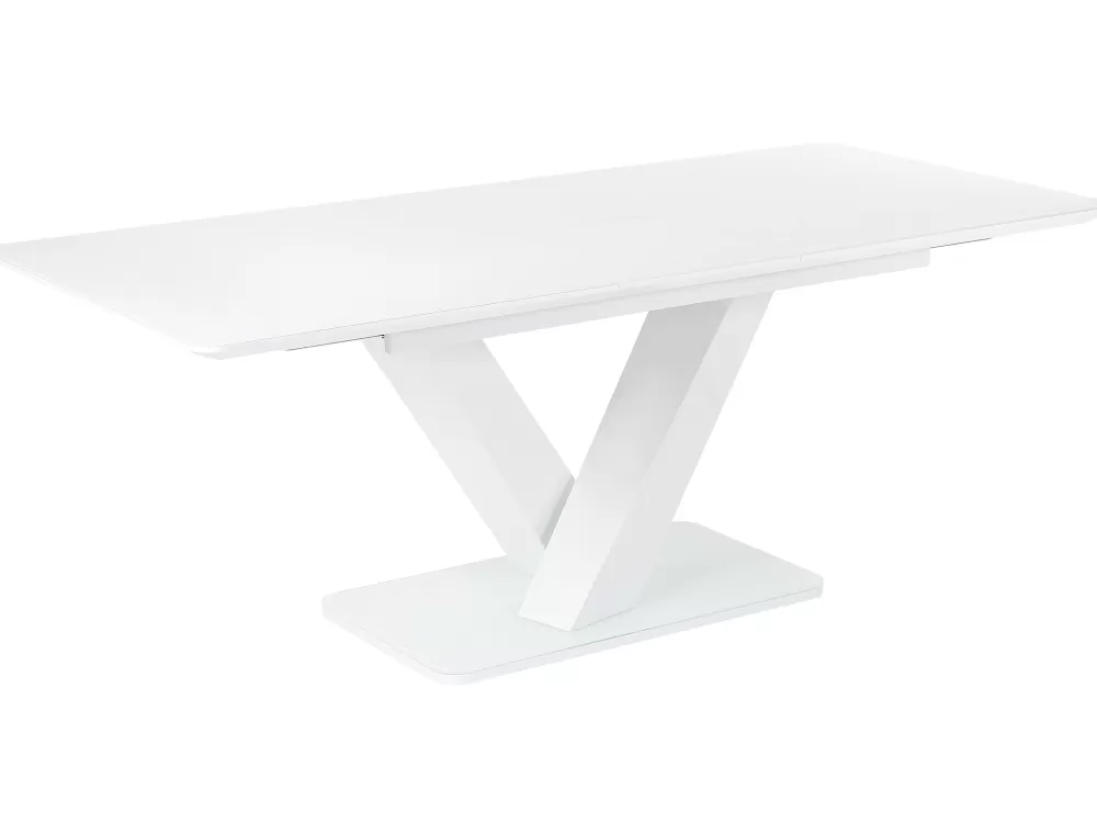 Beliani Tavolo da Pranzo Estendibile Bianco L.160/200 x P.90 cm - Linea Saltum in Offerta Speciale