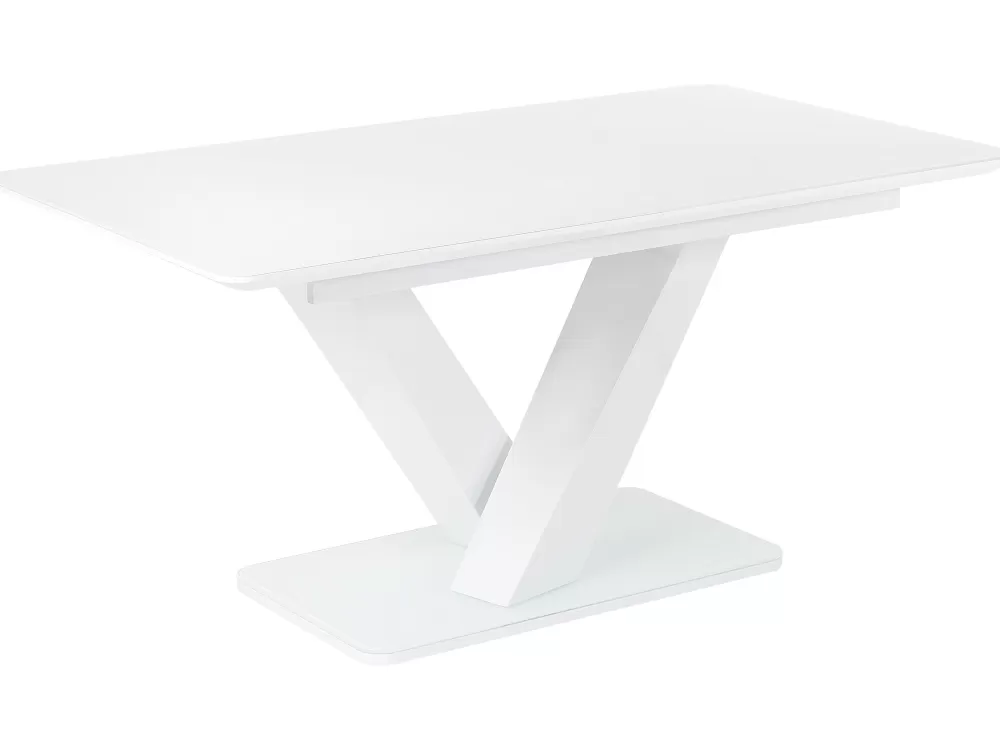 Beliani Tavolo da Pranzo Estendibile Bianco L.160/200 x P.90 cm - Linea Saltum in Offerta Speciale
