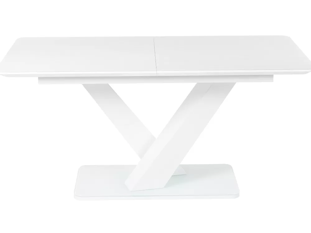 Beliani Tavolo da Pranzo Estendibile Bianco L.160/200 x P.90 cm - Linea Saltum in Offerta Speciale