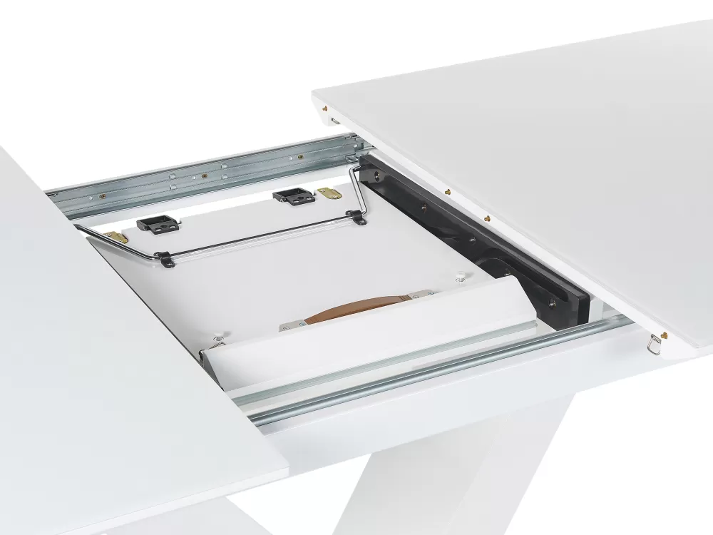 Beliani Tavolo da Pranzo Estendibile Bianco L.160/200 x P.90 cm - Linea Saltum in Offerta Speciale