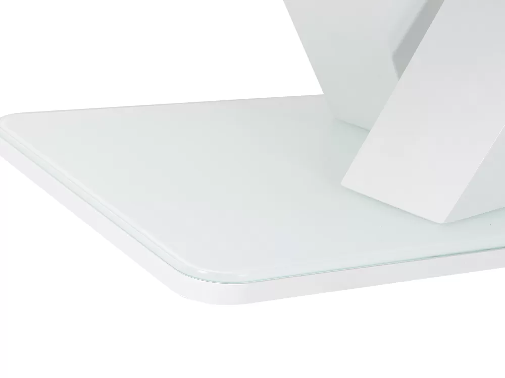 Beliani Tavolo da Pranzo Estendibile Bianco L.160/200 x P.90 cm - Linea Saltum in Offerta Speciale