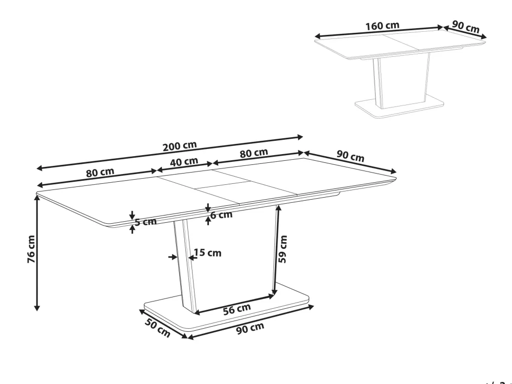 Tavolo da Pranzo Estendibile Bianco Beliani | 160-200x90 cm | Design Minimalista Sunds Series