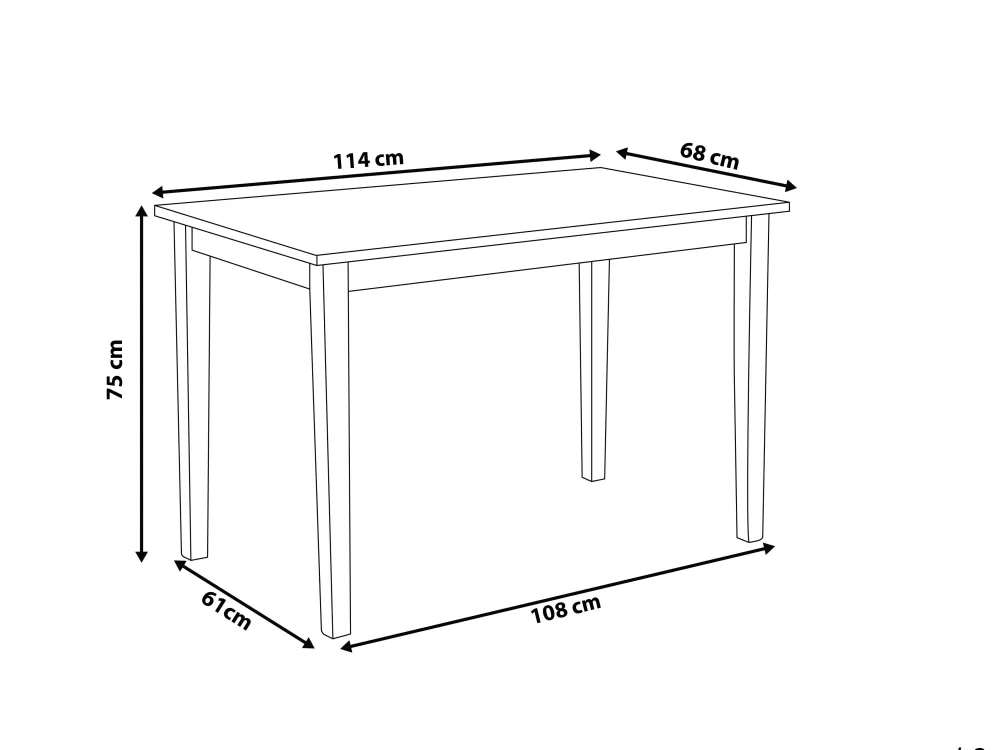Beliani Tavolo da Pranzo in Legno Gomma Naturale, Design Scandinavo Bianco e Chiaro - Dimensioni 114x68 cm Collezione Georgia