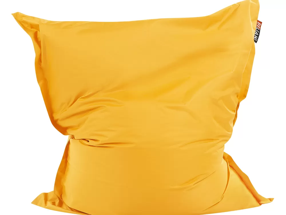 Beliani Sedia a Sacco Gialla con Rivestimento in Nylon Morbido, 140x180 cm - Poltrona Comoda a Forma di Sacco con Copriletto Peluche, Design Moderno per Interni