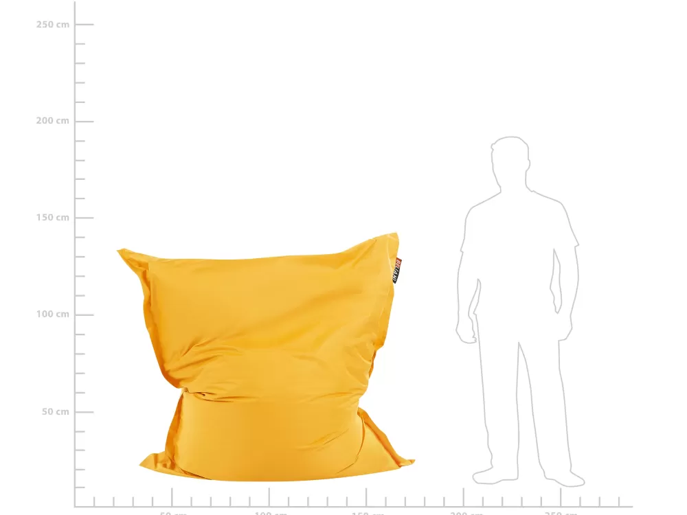 Beliani Sedia a Sacco Gialla con Rivestimento in Nylon Morbido, 140x180 cm - Poltrona Comoda a Forma di Sacco con Copriletto Peluche, Design Moderno per Interni