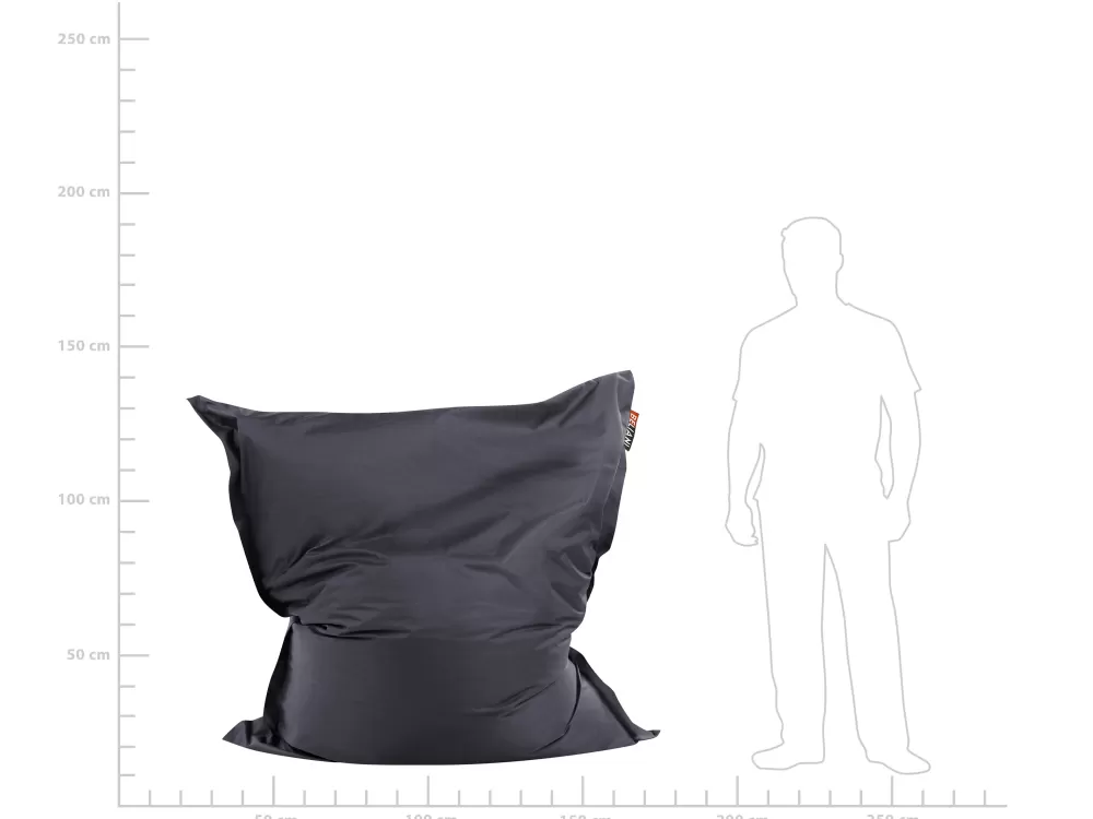 Beliani Sedia a Sacco in Nylon Nero 140x180 cm - Design Moderno con Rivestimento Morbido e Confortevole per Interni