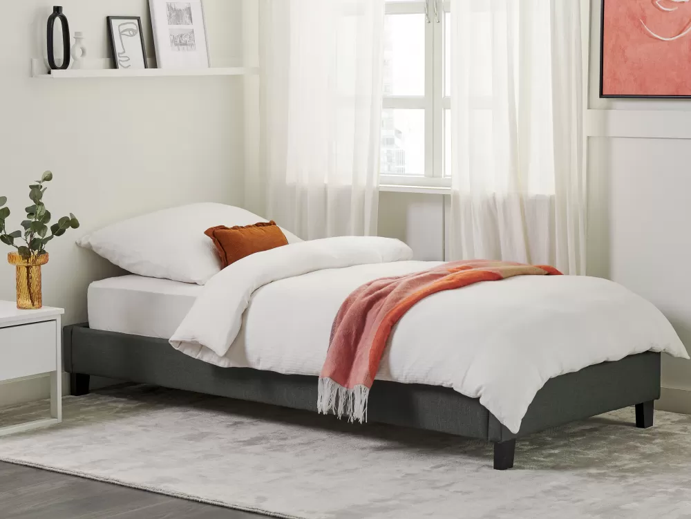 Copripiumino Elegante Grigio Antracite per Lettino 90x200 - Beliani Design Camera Bambini Roanne con Lenzuola Morbido Tessuto