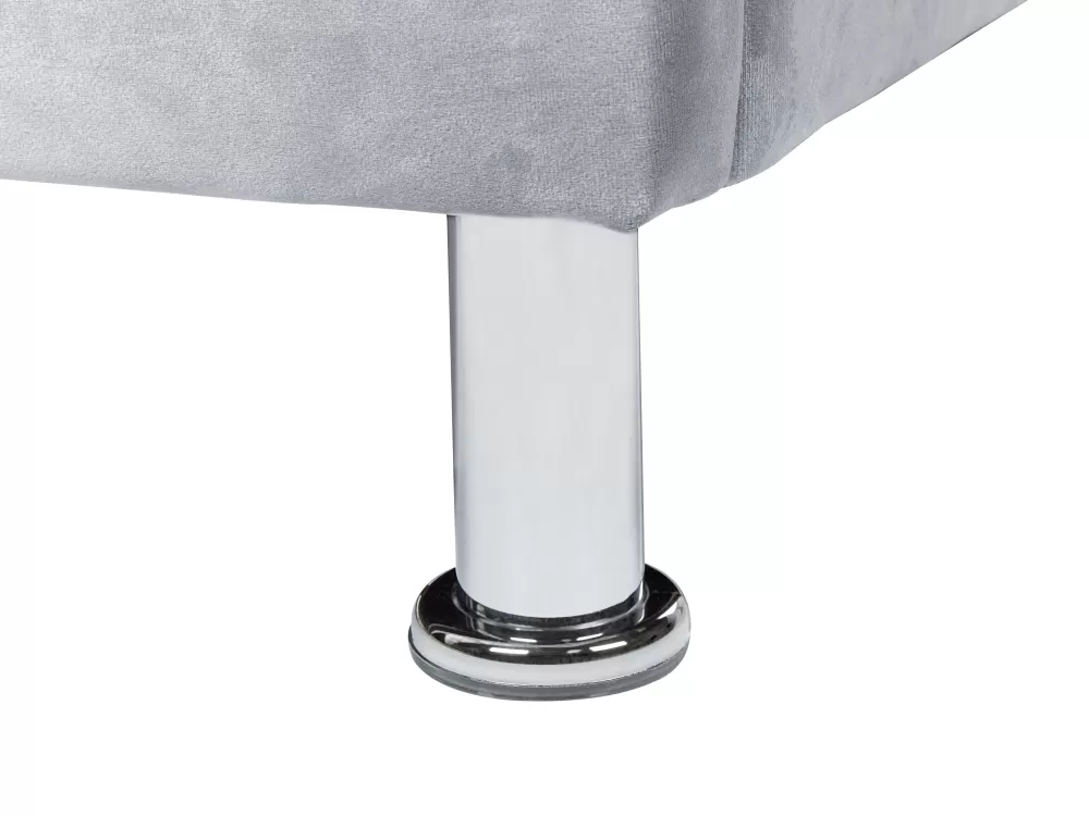 Beliani Letto Singolo Sanky Sametti in Tessuto Grigio 90x200 cm - Design Moderno per Camerette, Modello Metz