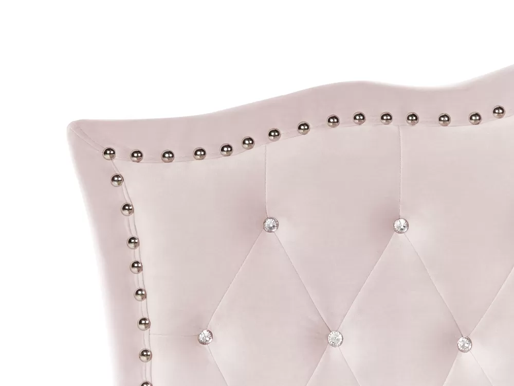 Letto Beliani Sanky in morbido velluto rosa pastello, 90x200 cm - Modello Metz per camera da letto