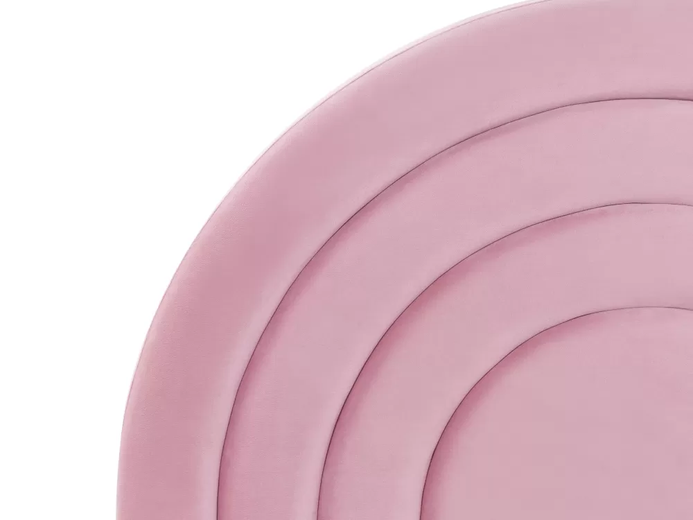 Beliani Anet - Cassettiera in tessuto vellutato rosa pastello per cameretta, 90 x 200 cm, soluzione compatta con rivestimento morbido