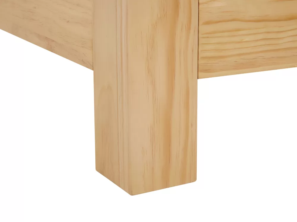Beliani Letto Matrimoniale Royan in Legno Naturale 90x200 - Design Scandinavo Moderno con Struttura Sospesa
