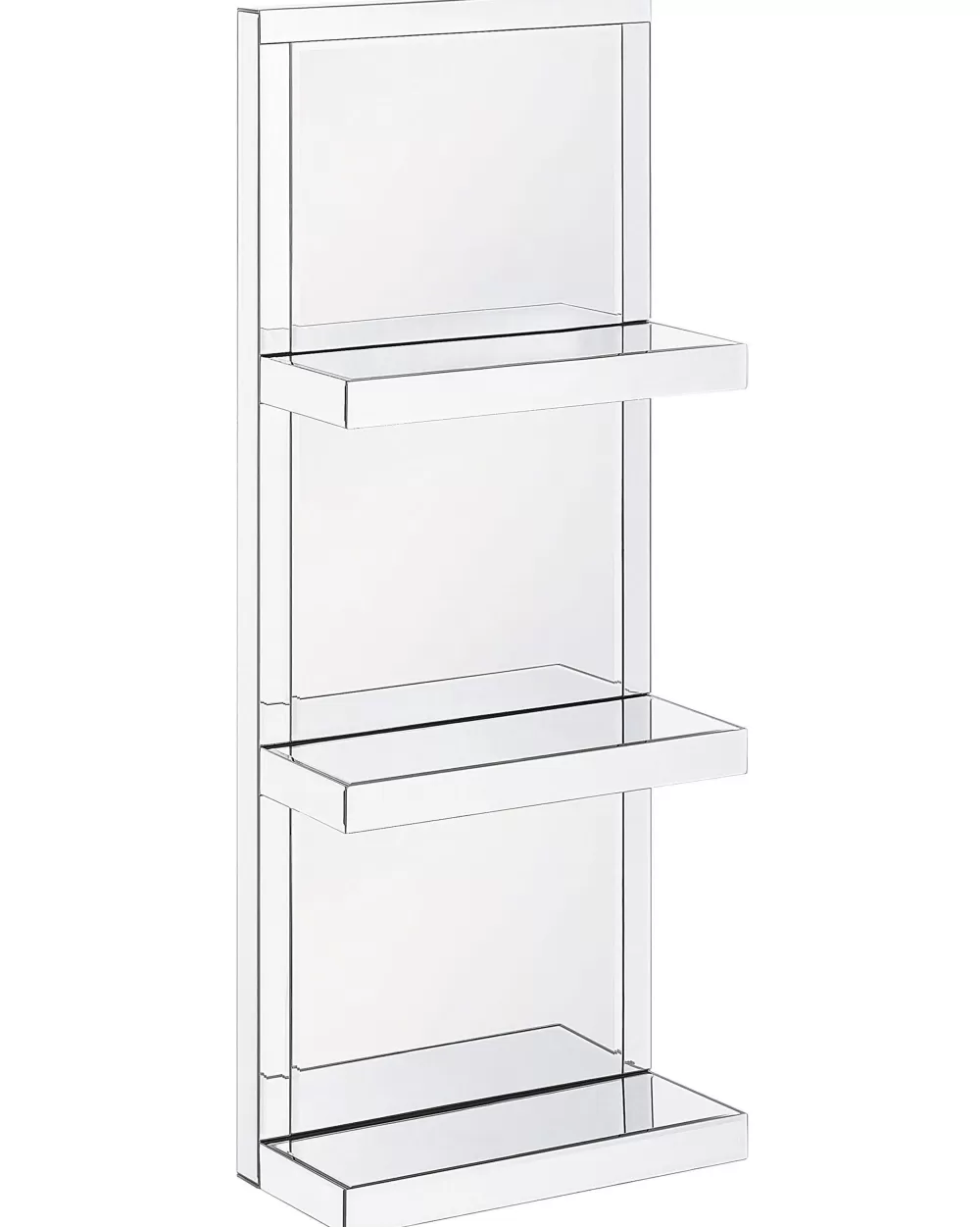 Beliani Mensola Specchiata Moderna a 3 Ripiani con Design Elegante - Collezione Gaona in Argento Lucido