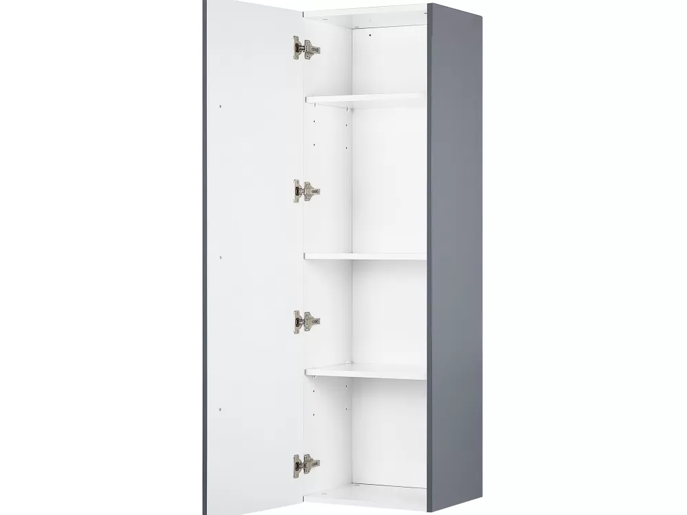 Beliani Armadio a Muro Moderno con 4 Ripiani, Grigio Antracite – Design Funzionale per Oggetti e Accessori