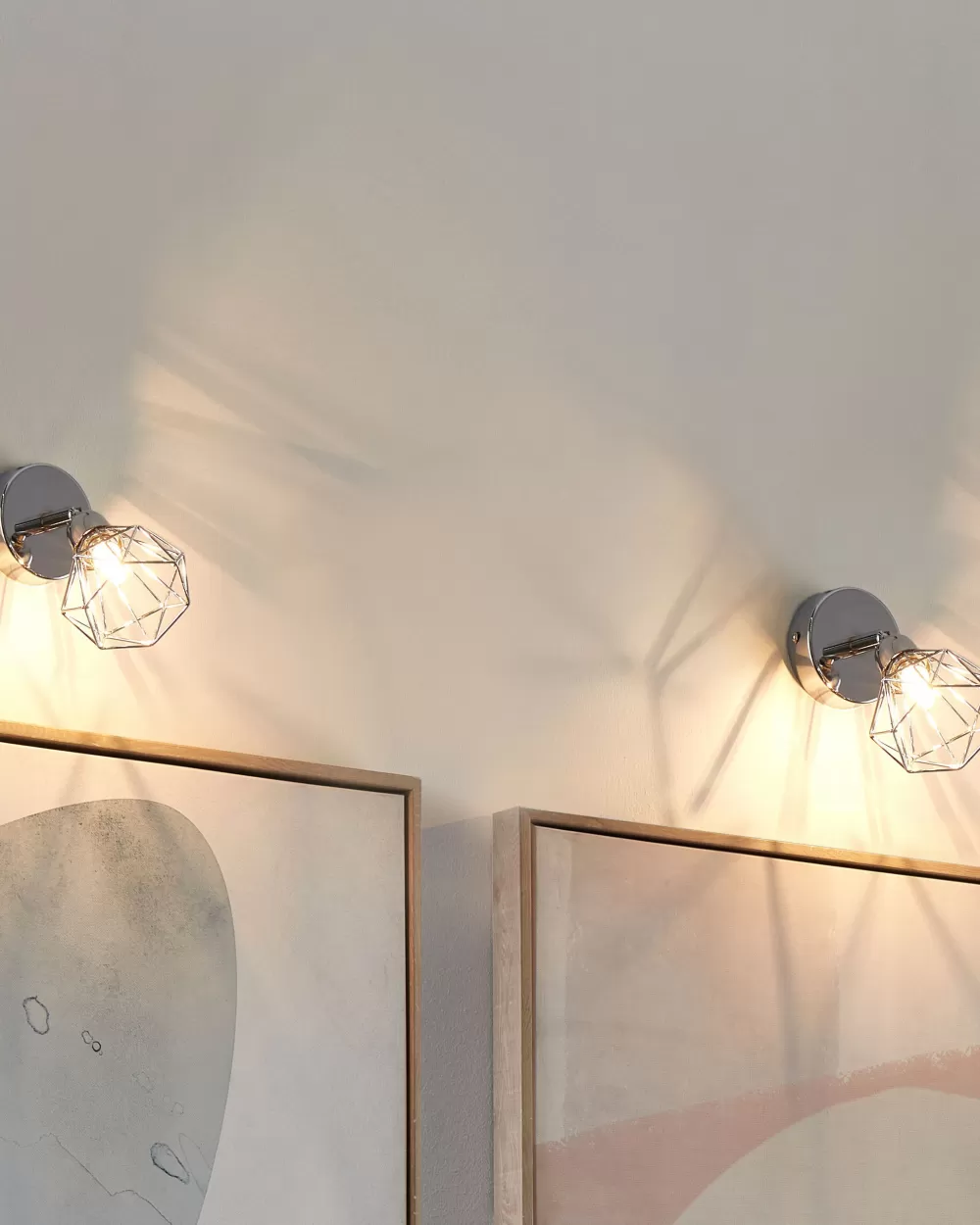 Beliani - Coppia di Plafoniere Moderne in Metallo Lucido Argentato, Design Elegante - Modello Erma