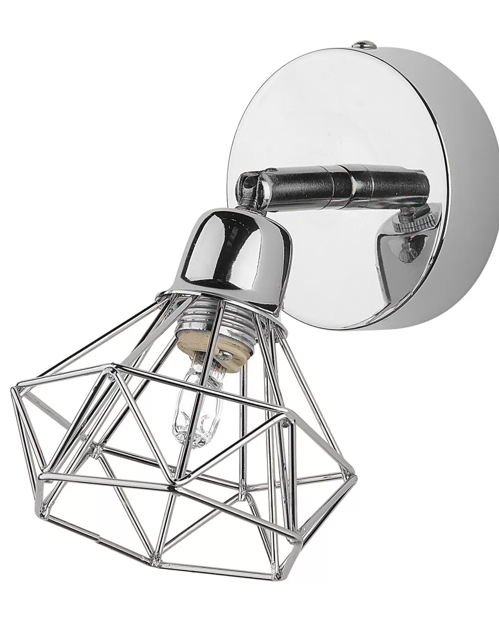 Beliani - Coppia di Plafoniere Moderne in Metallo Lucido Argentato, Design Elegante - Modello Erma