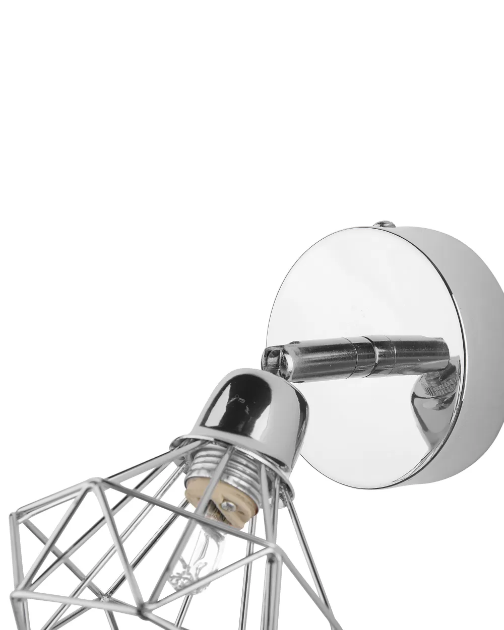 Beliani - Coppia di Plafoniere Moderne in Metallo Lucido Argentato, Design Elegante - Modello Erma