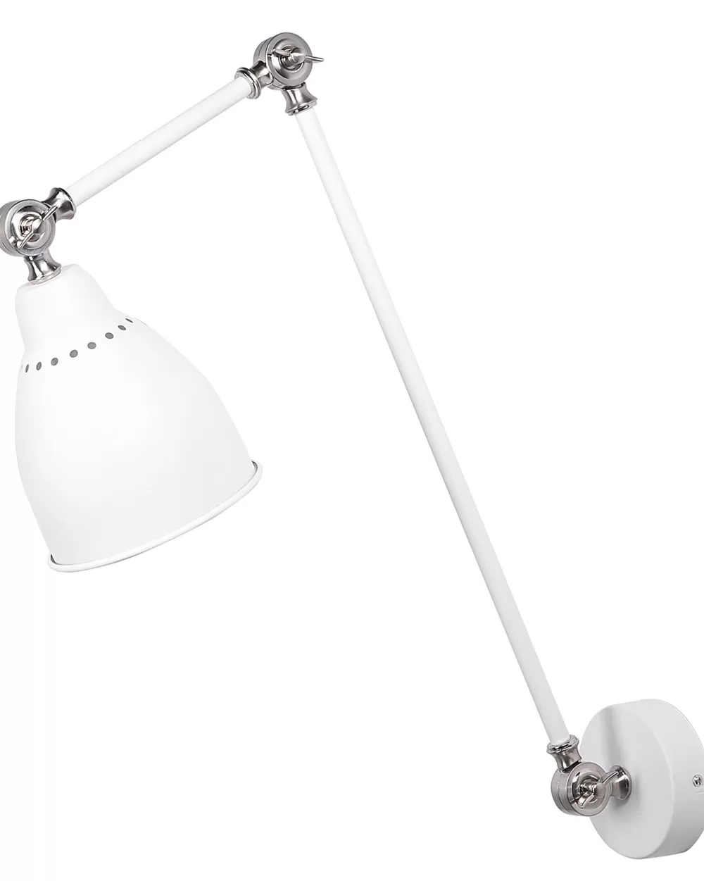 Beliani Lampada da Parete Moderna con Design Slanciato in Metallo - Bianco Opaco, Modello Mississippi