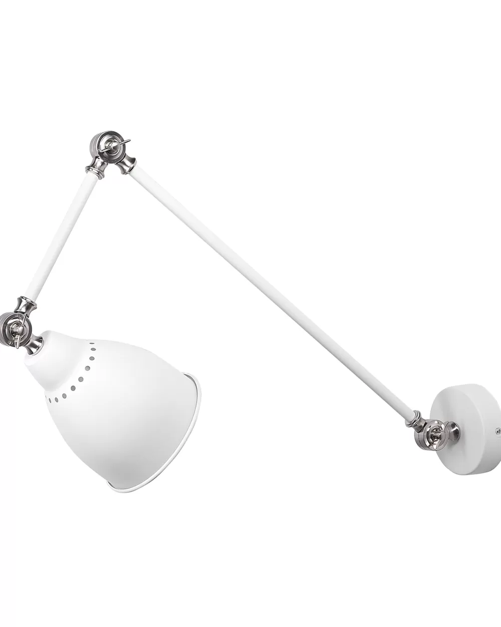 Beliani Lampada da Parete Moderna con Design Slanciato in Metallo - Bianco Opaco, Modello Mississippi