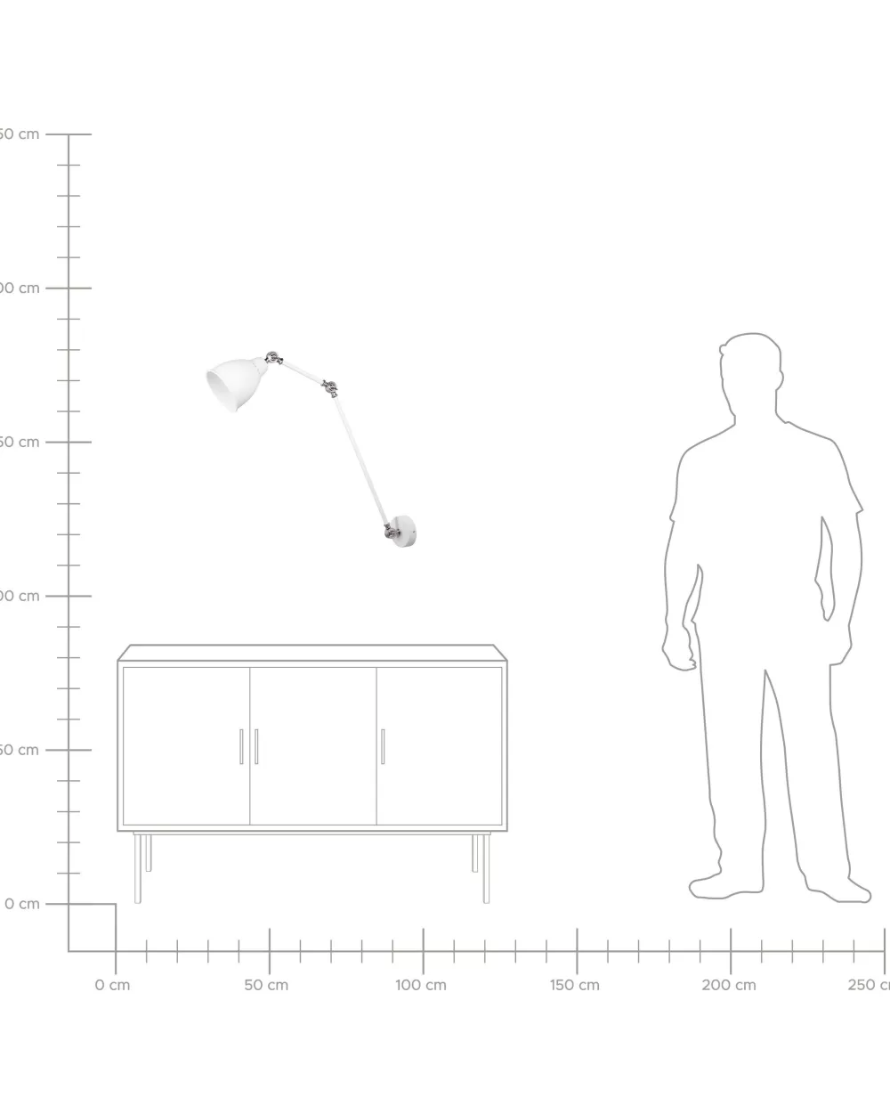 Beliani Lampada da Parete Moderna con Design Slanciato in Metallo - Bianco Opaco, Modello Mississippi