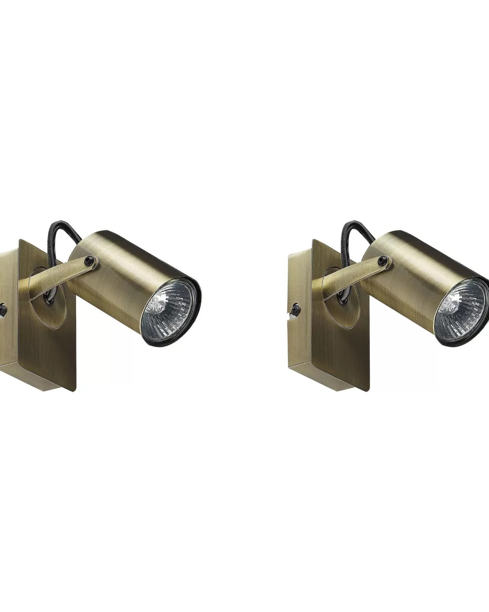Lampade da Parete in Ottone Antico - Set di 2 con Design Moderno e Montaggio a Clip | Beliani