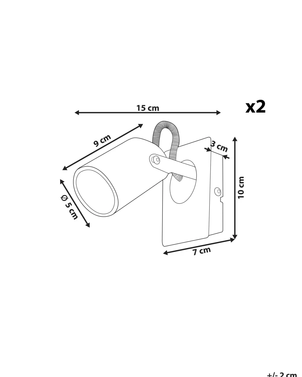 Lampade da Parete in Ottone Antico - Set di 2 con Design Moderno e Montaggio a Clip | Beliani
