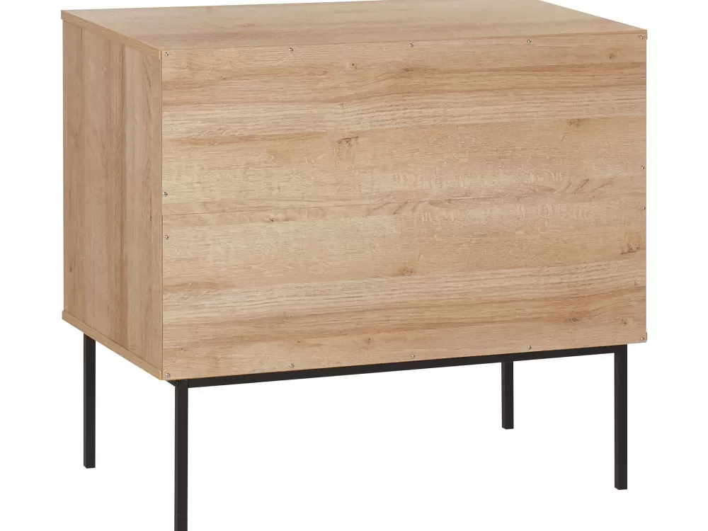 Beliani Mobiletto Senkki con 2 Ante e 4 Ripiani, Design Moderno in Legno Chiaro - Linea Pasco per Organizzazione Funzionale
